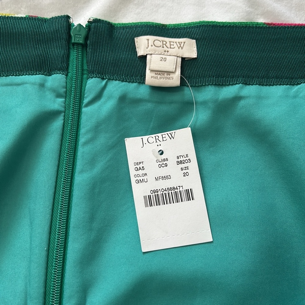 J. Crew Green, Fuchsia, Light Pink, Purple and Gold Skirt Size 20 - Picture 5 of 7